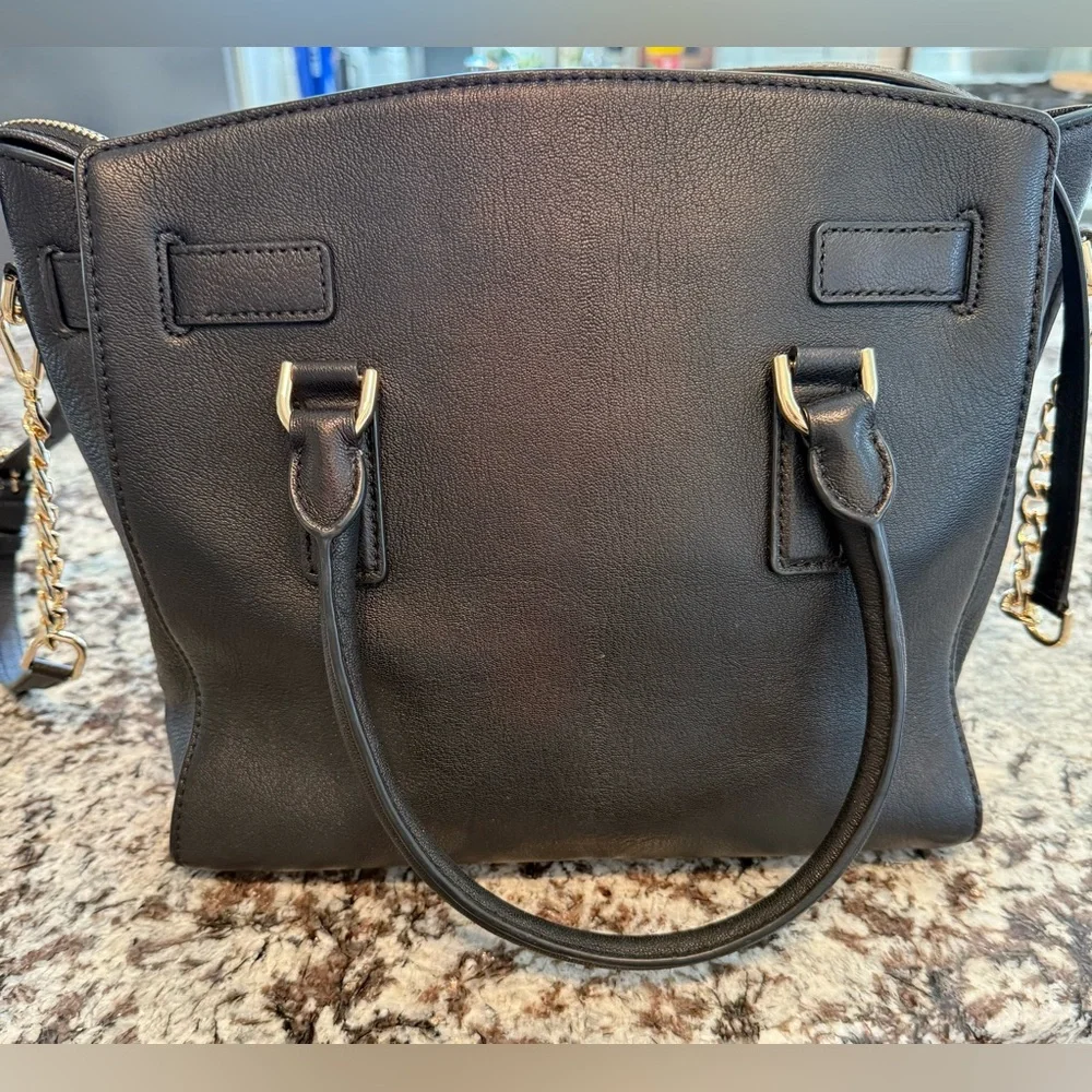 Michael Kors Lock Black and Gold Satchel with Luxurious Leather - Picture 13 of 16
